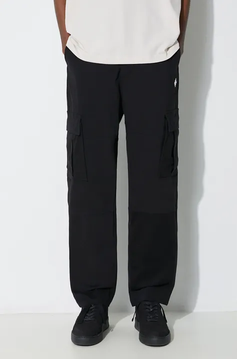 Marcelo Burlon trousers Cross Cotton Cargo men's black color CMCF014S24FAB0011001