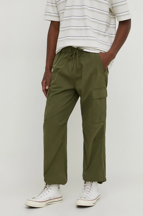 Hollister Co. pantaloni barbati, culoarea verde, drept