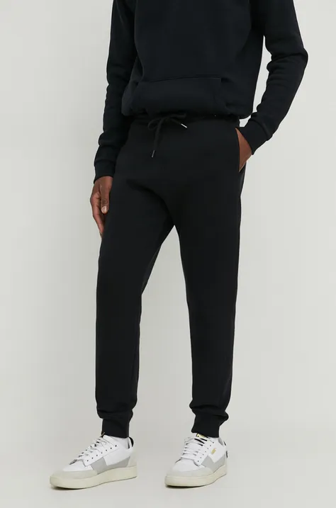 Спортен панталон Hollister Co. в черно с изчистен дизайн