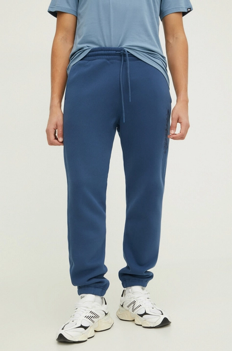 Hollister Co. pantaloni de trening culoarea albastru marin, cu imprimeu