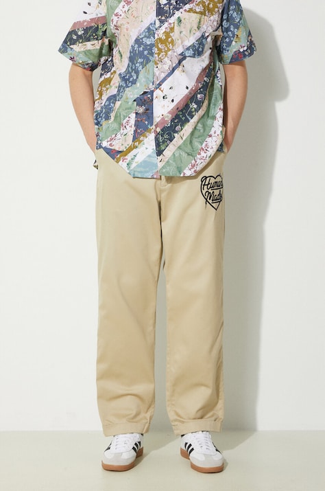 Βαμβακερό παντελόνι Human Made Chino Pants χρώμα: μπεζ, HM27PT006