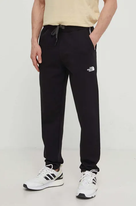 Хлопковые спортивные штаны The North Face цвет чёрный с принтом NF0A87DEJK31