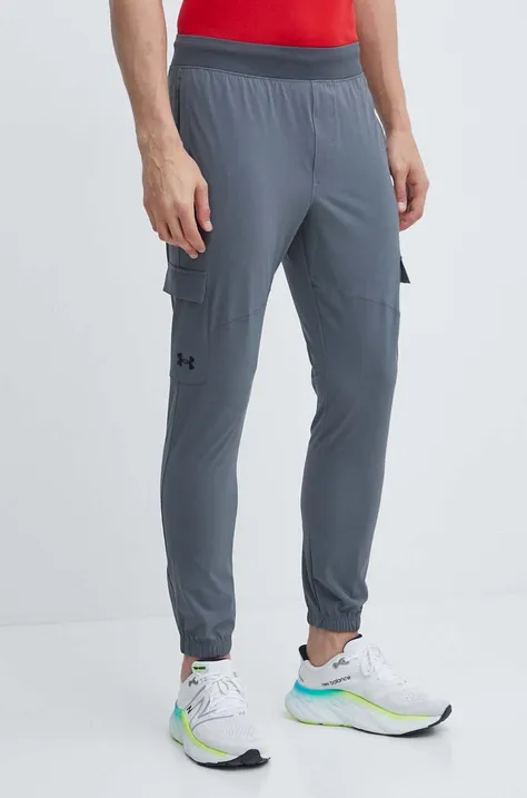 Tréninkové kalhoty Under Armour šedá barva