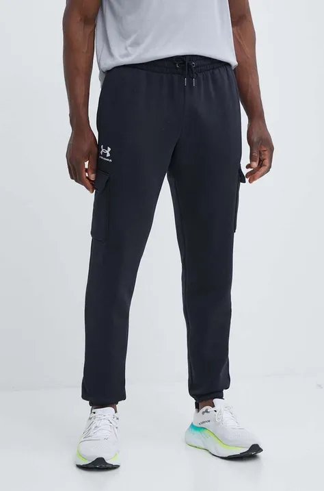 Спортен панталон Under Armour Essential в черно с изчистен дизайн