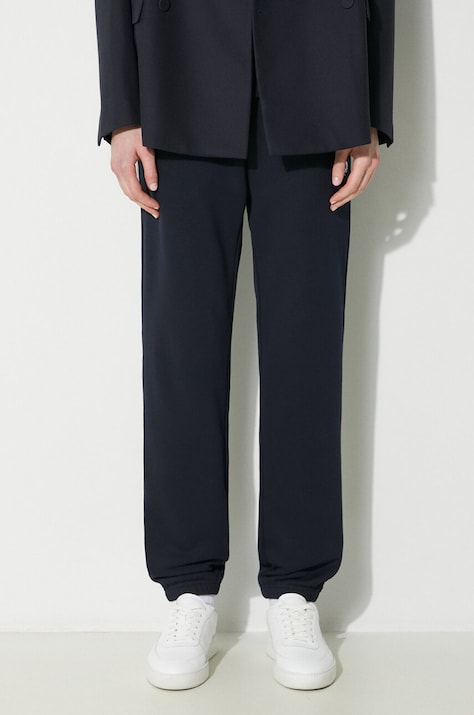Fred Perry pantaloni de trening din bumbac Loopback Sweatpant culoarea albastru marin, neted, T5505.608