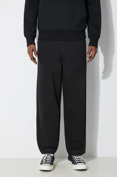 Памучен панталон Fred Perry Straight Leg Twill в черно с кройка тип чино T6530.102