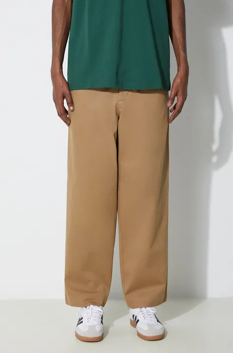 Fred Perry pantaloni de bumbac Straight Leg Twill Trouser culoarea bej, cu fason chinos, T6530.363