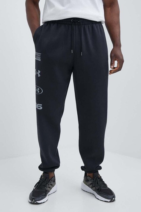 Under Armour pantaloni de trening culoarea negru, cu imprimeu