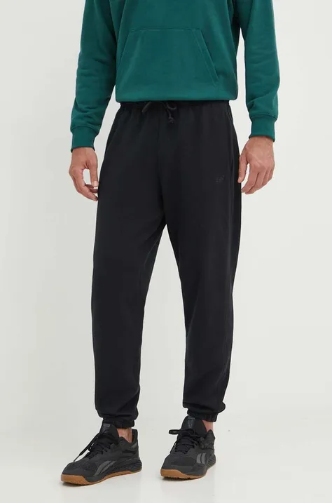 New Balance spodnie dresowe bawełniane kolor czarny gładkie MP41508BK