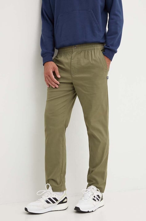 New Balance pantaloni barbati, culoarea verde, drept