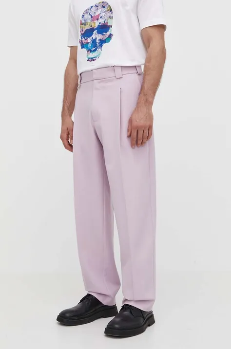 Won Hundred spodnie męskie kolor różowy proste 2852-14229