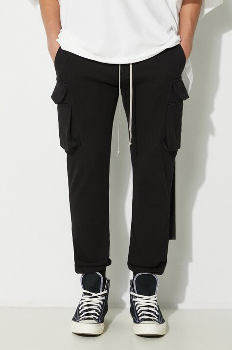 Хлопковые спортивные штаны Rick Owens Knit Pants Mastodon Cut цвет чёрный однотонные DU01D1386.RIG.09