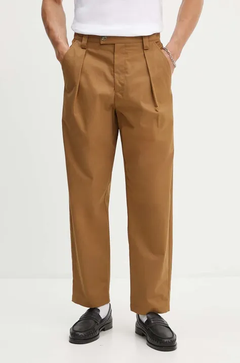 Хлопковые брюки A.P.C. цвет коричневый прямые COGXS-H08428