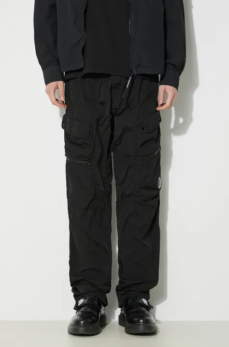 C.P. Company trousers Chrome-R Regular Utility men's black color 16CMPA004A005904G