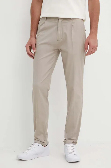 Nohavice Calvin Klein pánske,šedá farba,rovné,K10K113662