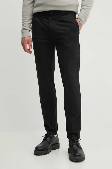 Nohavice Calvin Klein pánske, čierna farba, rovné, K10K113662