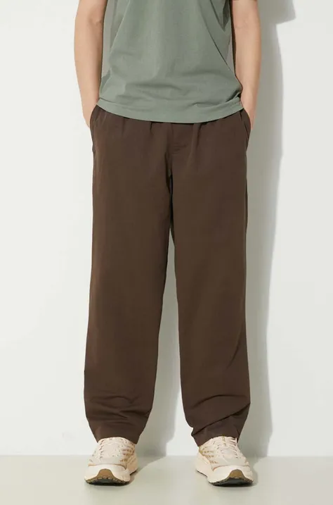ICECREAM pantaloni de bumbac Skate Pant culoarea maro, cu fason chinos, IC24109