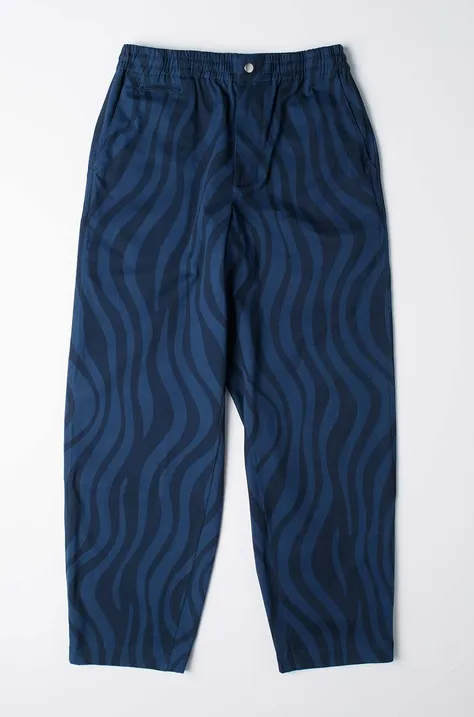 by Parra trousers Flowing Stripes Pant men's blue color 51150