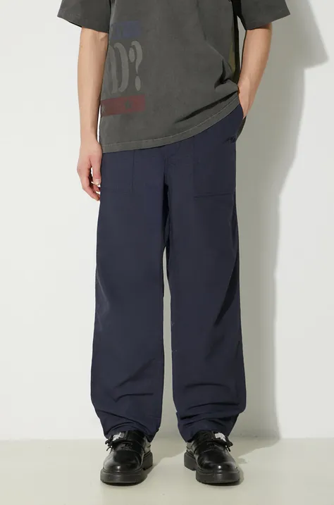 Памучен панталон Engineered Garments Fatigue Pant в тъмносиньо със стандартна кройка OR299.CT114