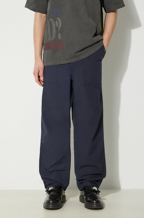 Хлопковые брюки Engineered Garments Fatigue Pant цвет синий прямые OR299.CT114