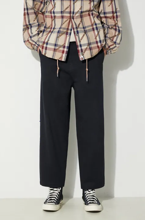 Pamučne hlače Ader Error TRS Tag Trousers boja: tamno plava, chinos kroj, BMSGFYBT0101