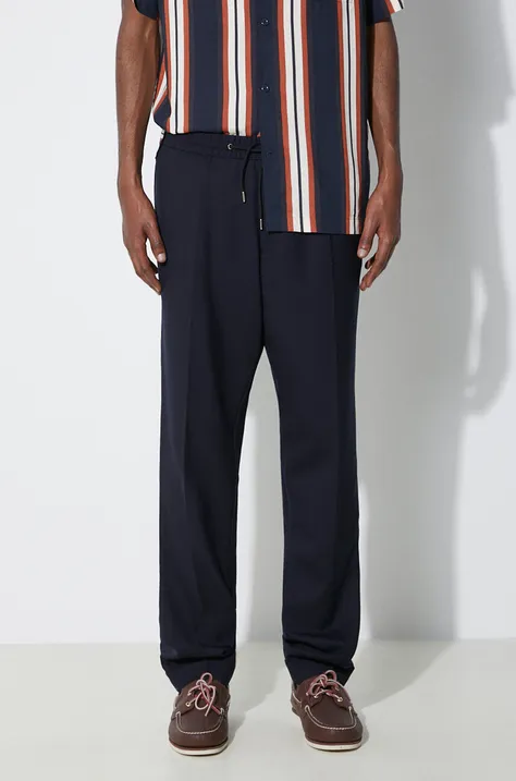 Vlněné kalhoty Paul Smith tmavomodrá barva, ve střihu chinos, M1R-921T-G00001