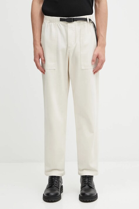 Gramicci spodnie bawełniane Loose Tapered Ridge Pant kolor beżowy proste G114.OGT
