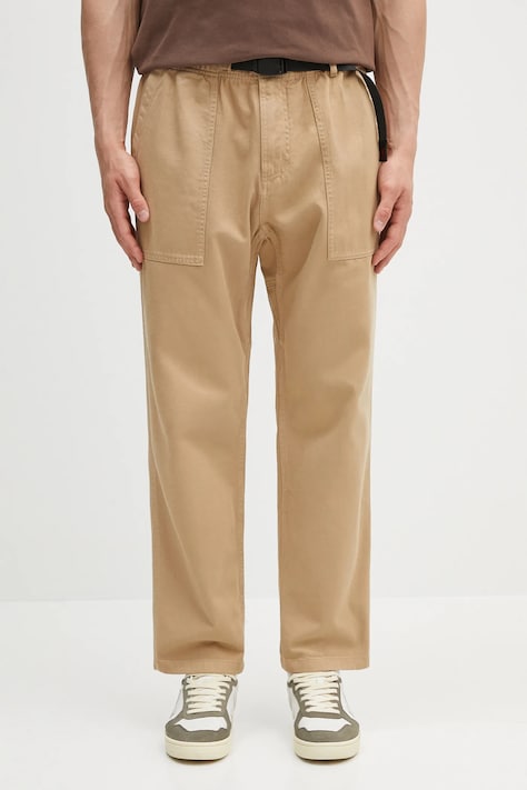 Pamučne hlače Gramicci Loose Tapered Ridge Pant boja: zelena, ravna, G114.OGT