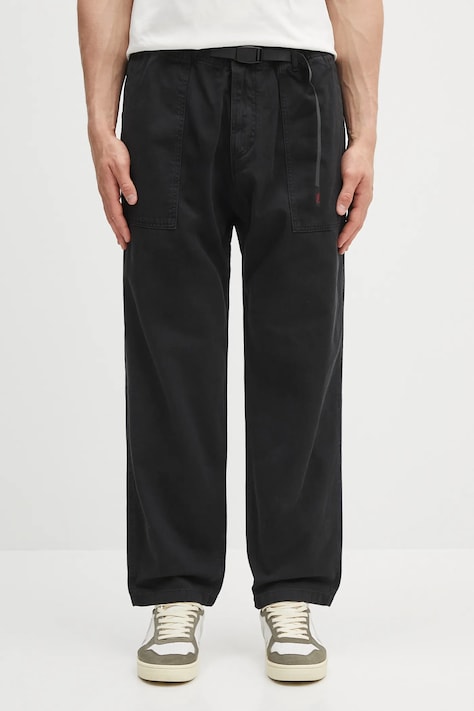 Gramicci spodnie bawełniane Loose Tapered Ridge Pant kolor czarny proste G114.OGT