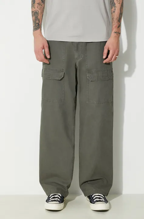 Gramicci pantaloni de bumbac Canvas Eqt Pant culoarea verde, drept, G4SM.P004