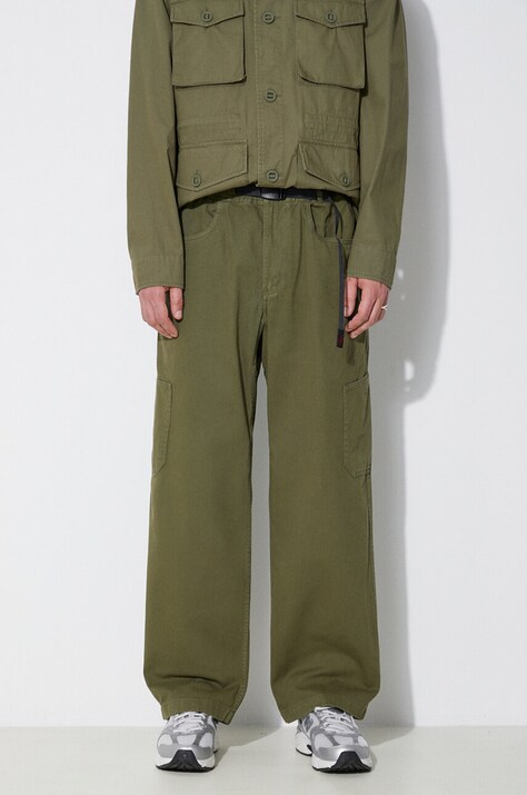Bavlněné kalhoty Gramicci Rock Slide Pant zelená barva, jednoduché, G4SM.P087