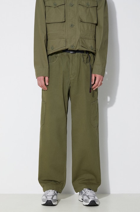 Gramicci pantaloni in cotone Rock Slide Pant colore verde G4SM.P087
