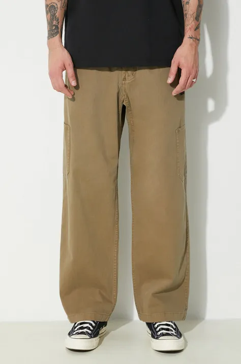 Памучен панталон Gramicci Rock Slide Pant в зелено със стандартна кройка G4SM.P087
