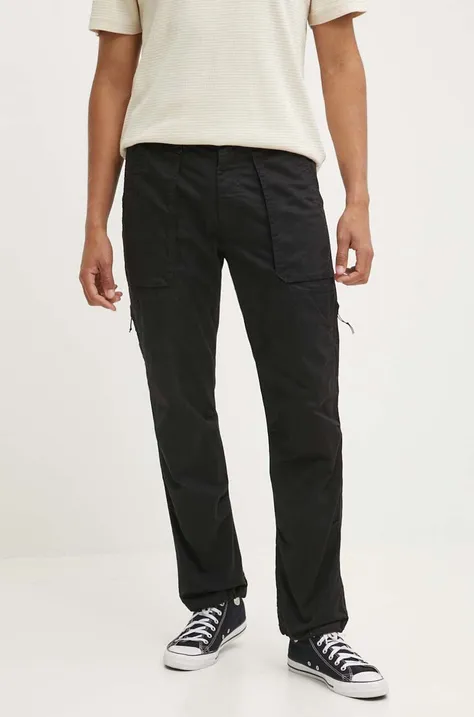 Hollister Co. pantaloni barbati, culoarea negru, drept