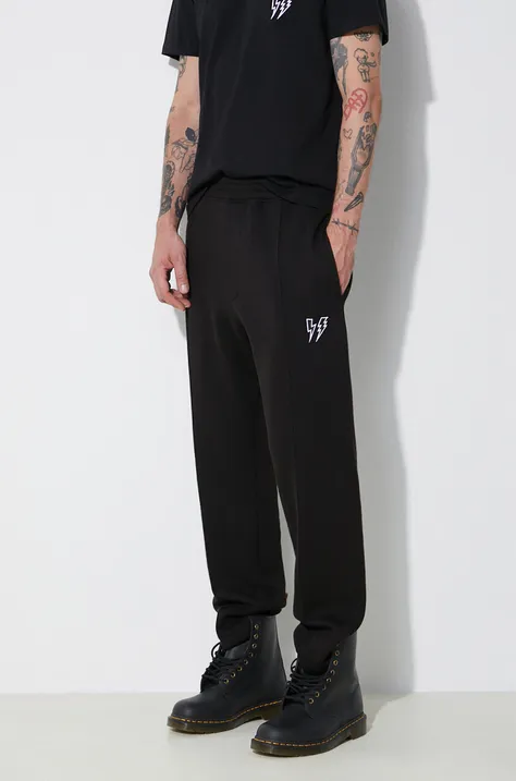 Спортивні штани Neil Barrett колір чорний з аплікацією MY71074A-Y538-001N