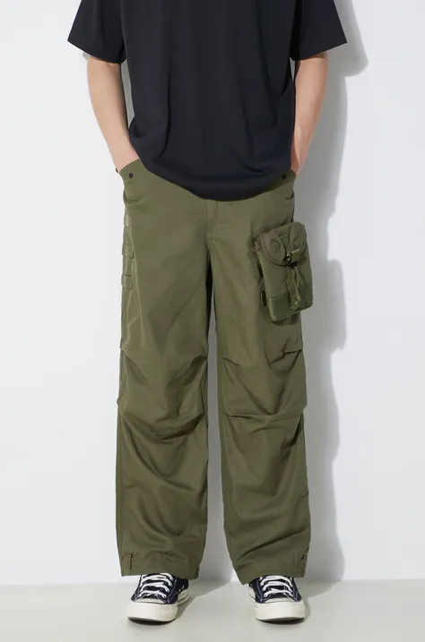 Maharishi spodnie M.A.L.I.C.E. M51 Cargo Pants Cotton Hemp Twill 28 męskie kolor zielony proste 5051.OLIVE