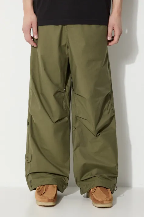 Maharishi pantaloni Original barbati, culoarea verde, drept, 4039.OLIVE