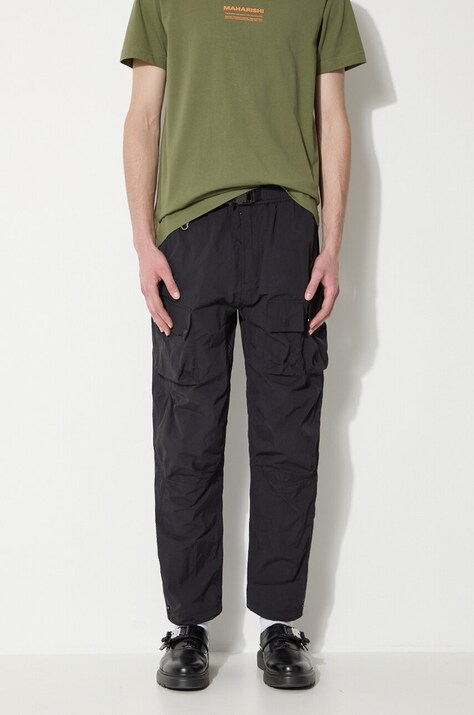 Maharishi spodnie Veg Dyed Cargo Track Pants Japanese męskie kolor czarny w fasonie cargo 5040.BLACK