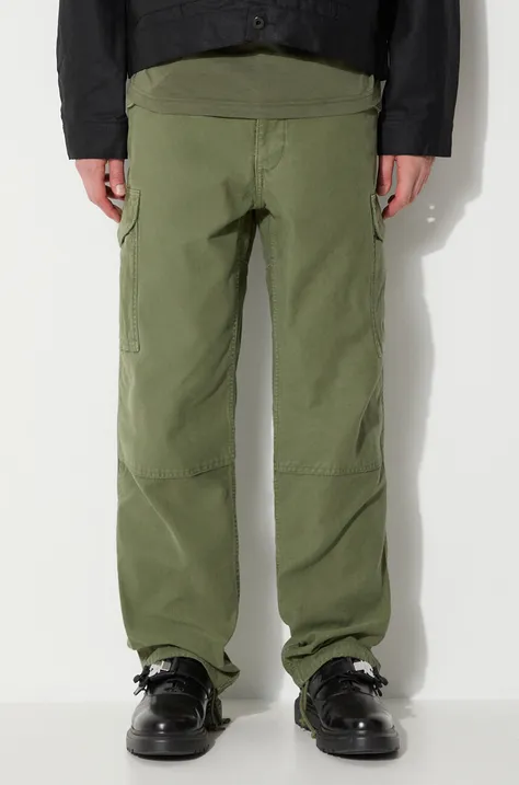 Bavlnené nohavice Filson Field Cargo Pants zelená farba, strih cargo, FMPAN0016