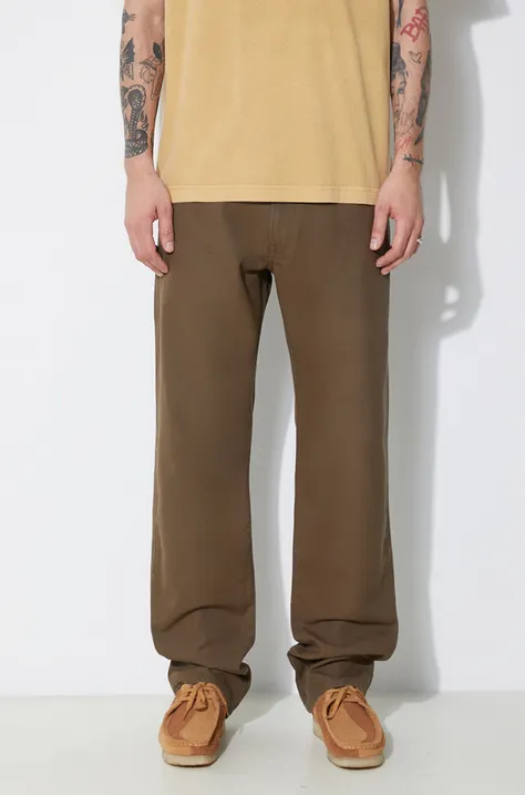 Bavlněné kalhoty Filson Dry Tin 5 Pocket Pant zelená barva, jednoduché, FMPAN0012