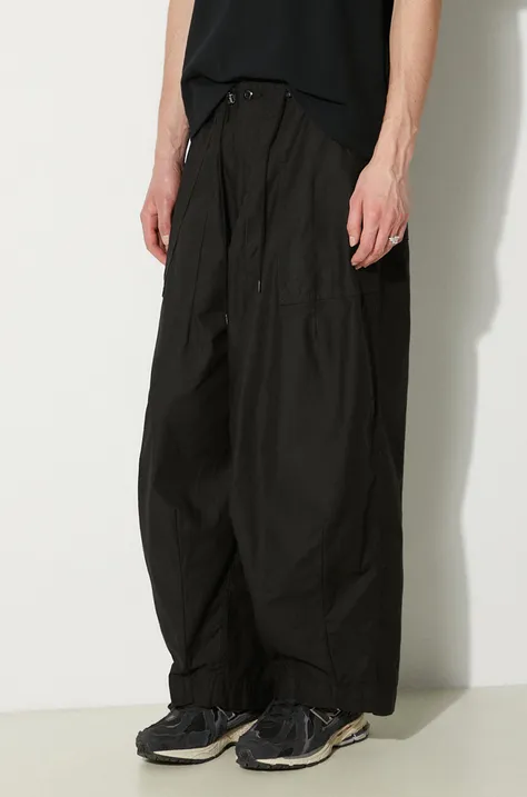 Памучен панталон Needles H.D. Pant в черно със стандартна кройка OT216