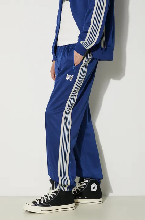 Спортен панталон Needles Zipped Track Pant в синьо с апликация OT231