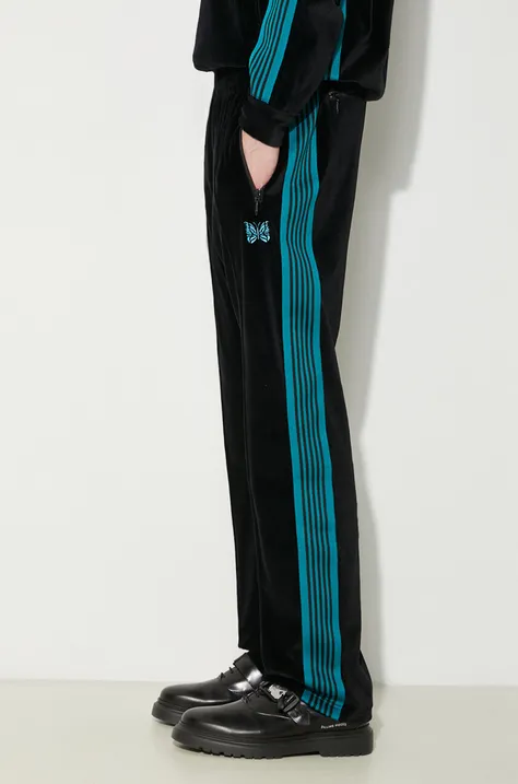 Needles spodnie dresowe Narrow Track Pant kolor czarny wzorzyste OT235