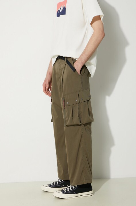 Брюки Nanga Hinoc Ripstop Field Cargo Pants мужские цвет зелёный со шнуровкой NW2411.1I700.A
