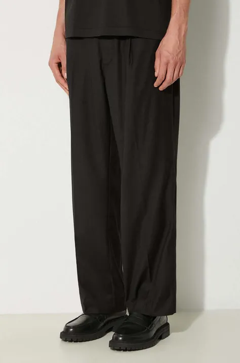 Παντελόνι Awake NY Wool Pant χρώμα: μαύρο, SP24-PA005
