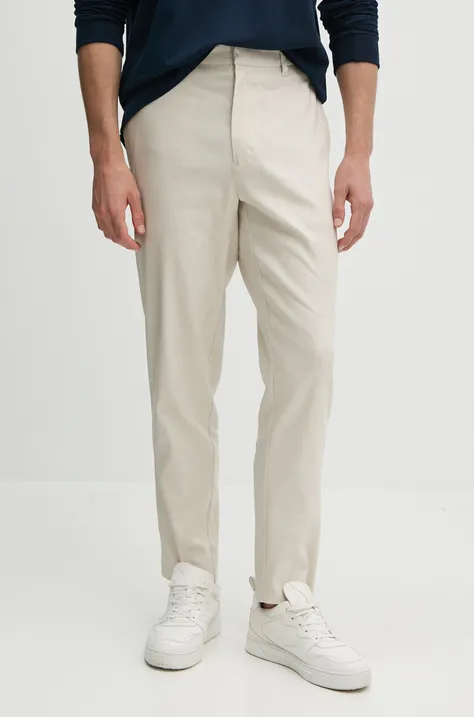 Calvin Klein pantaloni in lino misto colore beige K10K112825