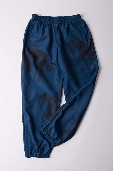 Hlače by Parra Sweat Horse Track Pants boja: tamno plava, ravni kroj, srednje visoki struk, 51237