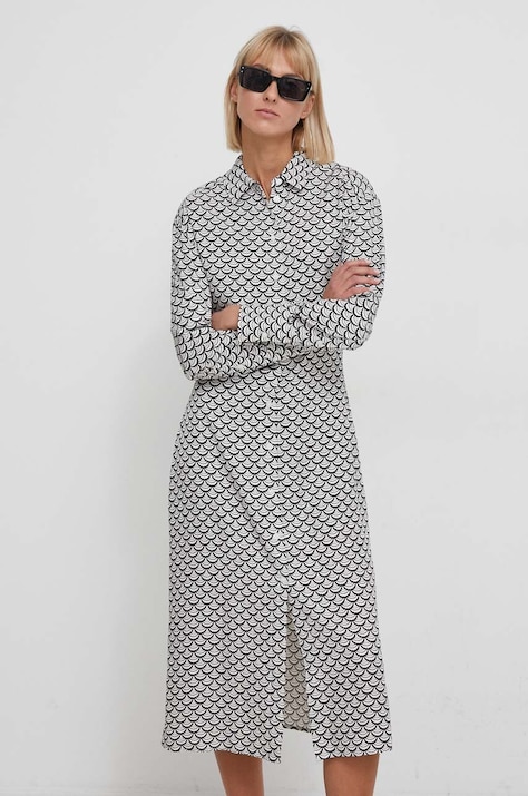 Tommy Hilfiger rochie culoarea negru, midi, dreaptă WW0WW41008