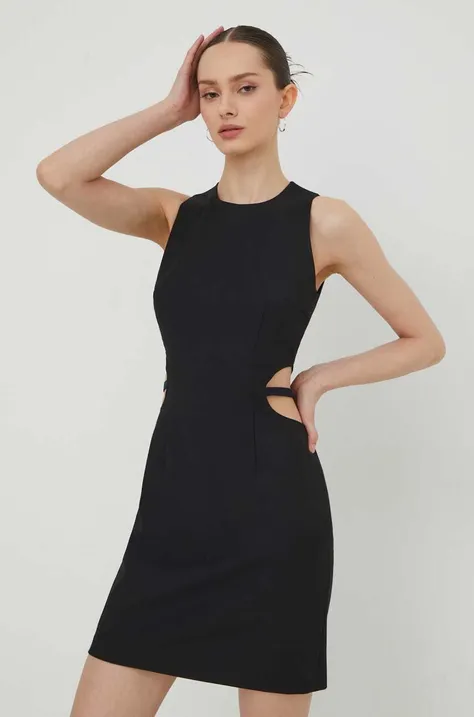 Φόρεμα HUGO χρώμα: μαύρο