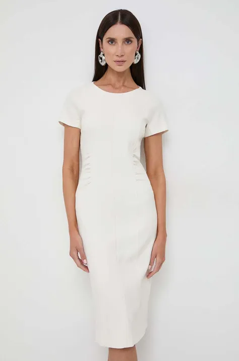 BOSS rochie culoarea alb, mini, mulată 50506992
